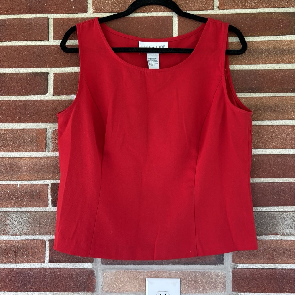 Sag Harbor Dress Red Shell Tank Top Women's Sz 12 A2902